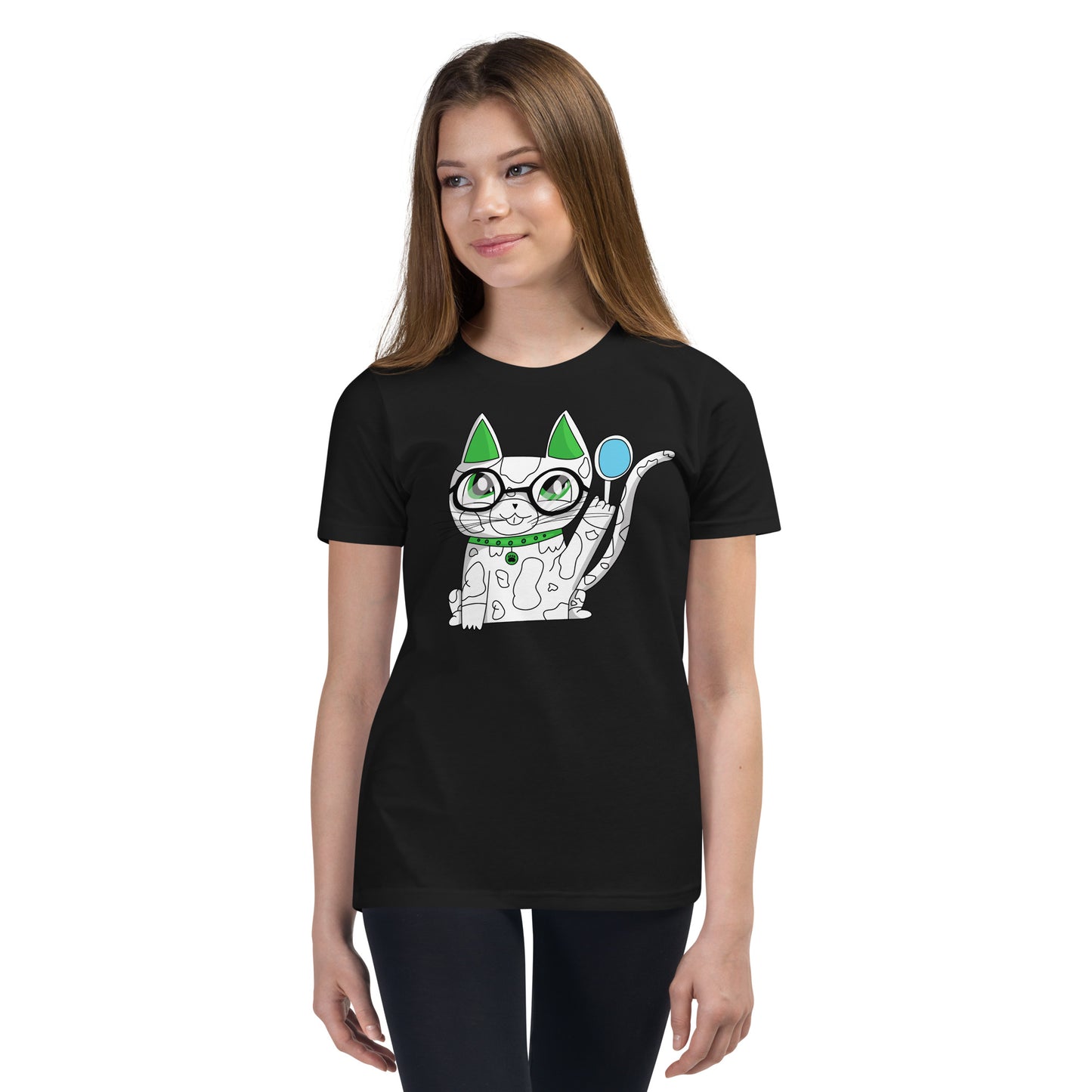 Curios Cat - młodzieżowa koszulka z krótkim rękawem Ami's Cats