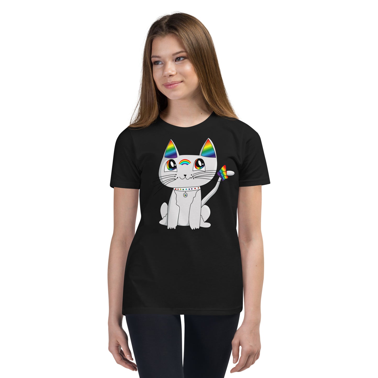 Colorful Cat - młodzieżowa koszulka Ami's Cats z krótkim rękawem