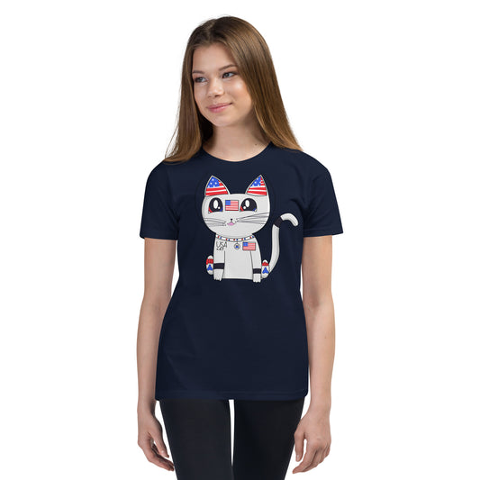 Cosmic Cat - młodzieżowa koszulka Ami's Cats z krótkim rękawem