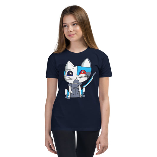 Cyber Cat — młodzieżowa koszulka z krótkim rękawem Ami's Cats