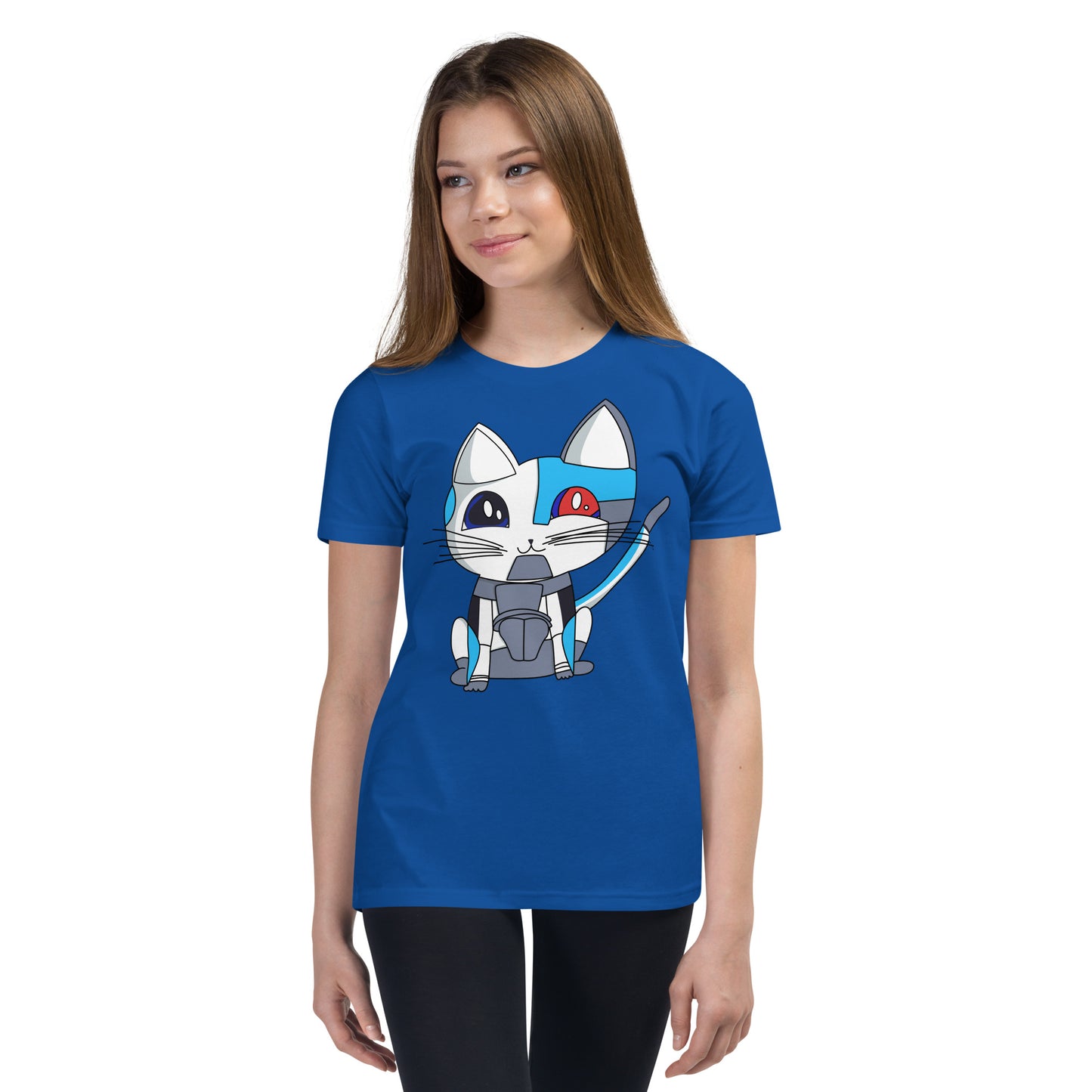Cyber Cat — młodzieżowa koszulka z krótkim rękawem Ami's Cats